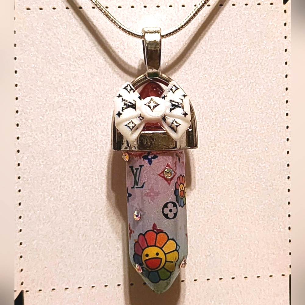 Luxury Designer Inspired Crystal Pendant 925 Sterling Silver Necklace